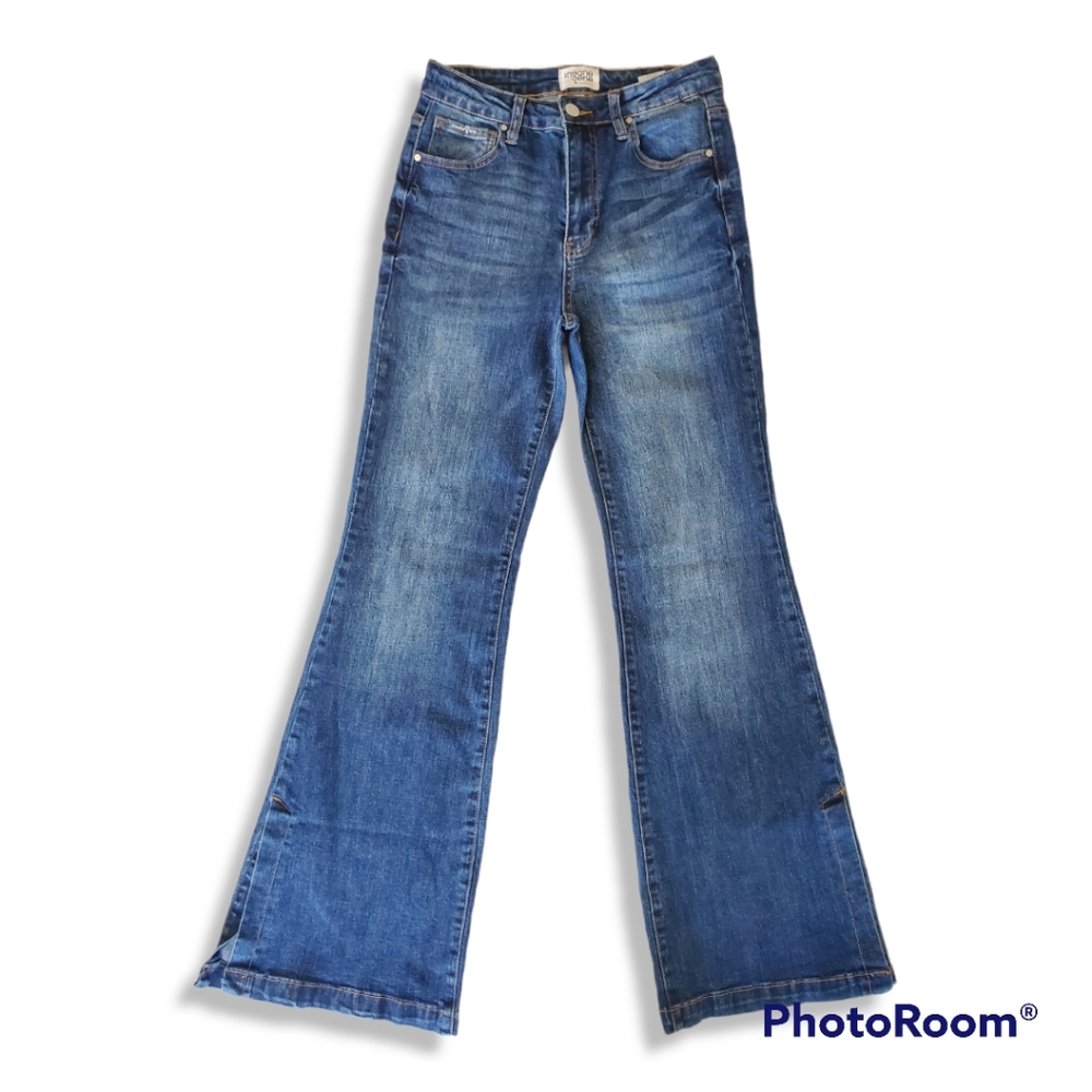 Insane Gene Flare Leg Jeans w/ Split Hem. Size 5 - Waist 26